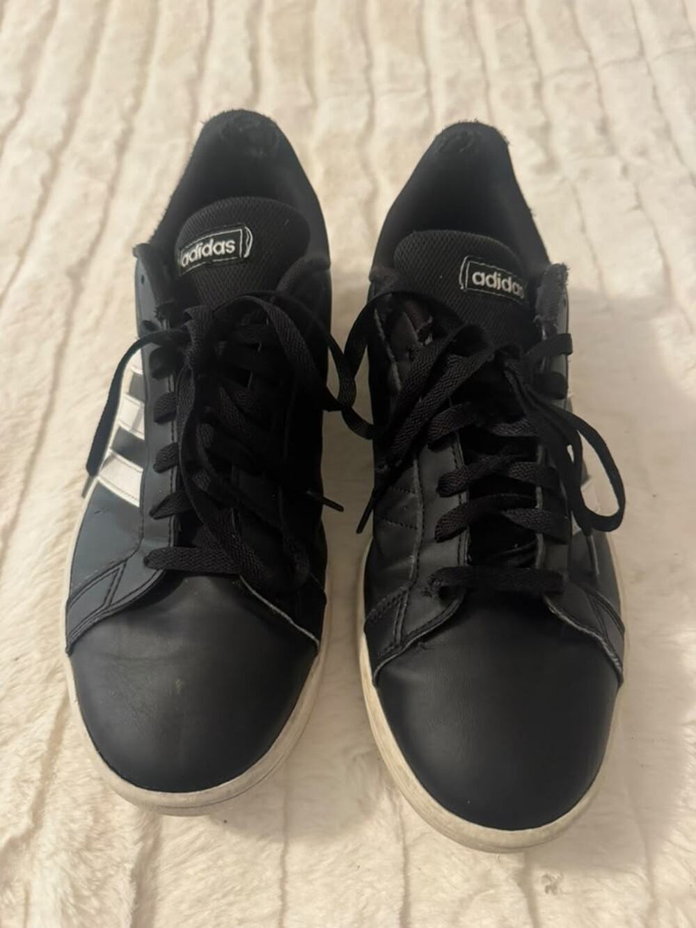 adidas Grand Court Base Men's Shoes Black White 3 Stripe Size 10 EE7900